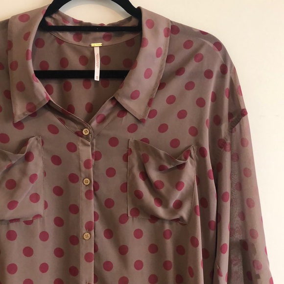Free People Polka Dot Blouse - Picture 3 of 7